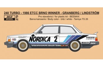 Decal – Volvo 240 Turbo - 1986 ETCC Volvo Europe Dealer Team 1/24